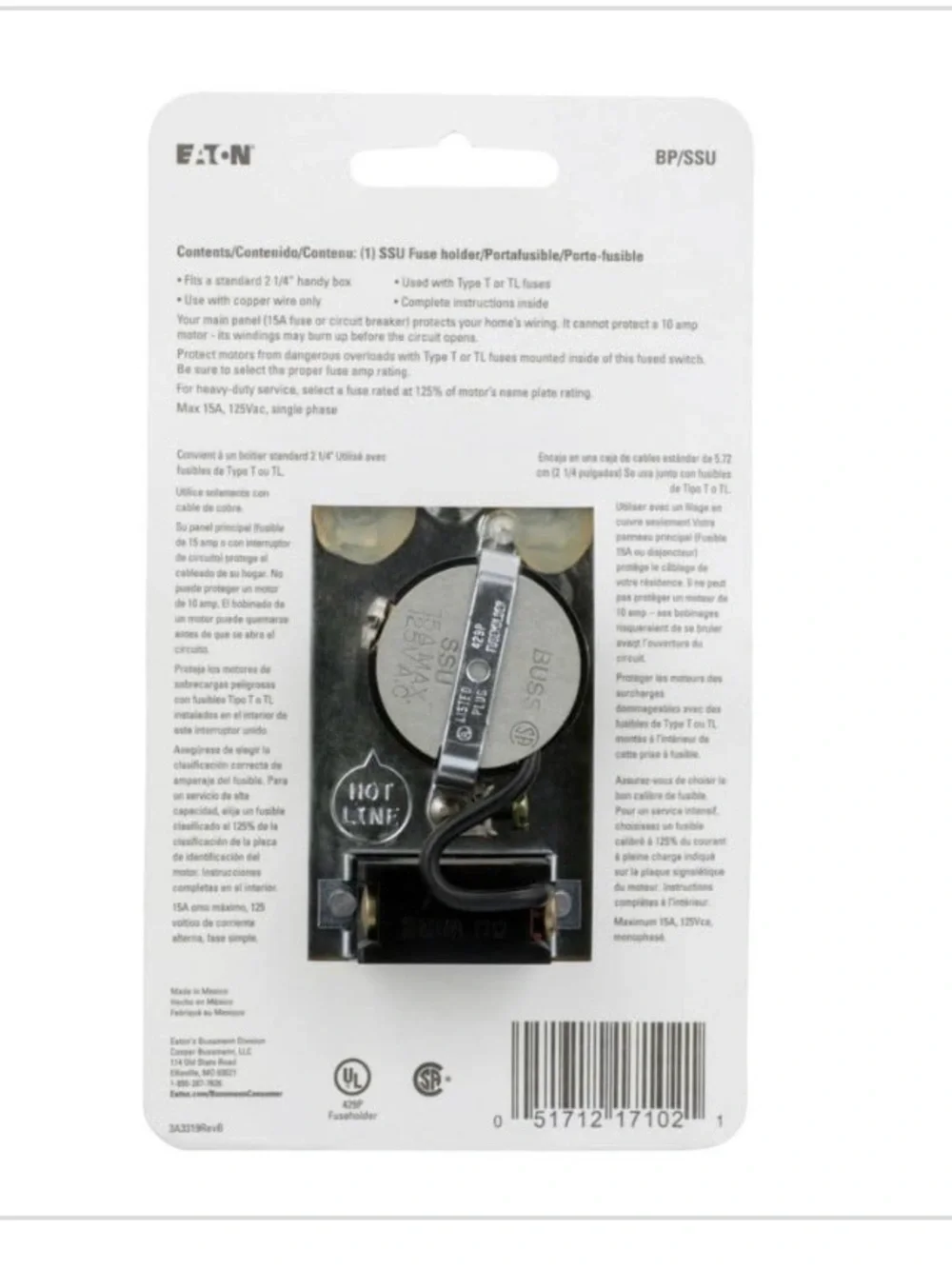 New bussman Motor Protector Fuse Holder - Silver